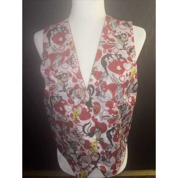 Looney Tunes Vest Valentines Day Cartoon Characters One Size Polyester - Picture 1 of 15